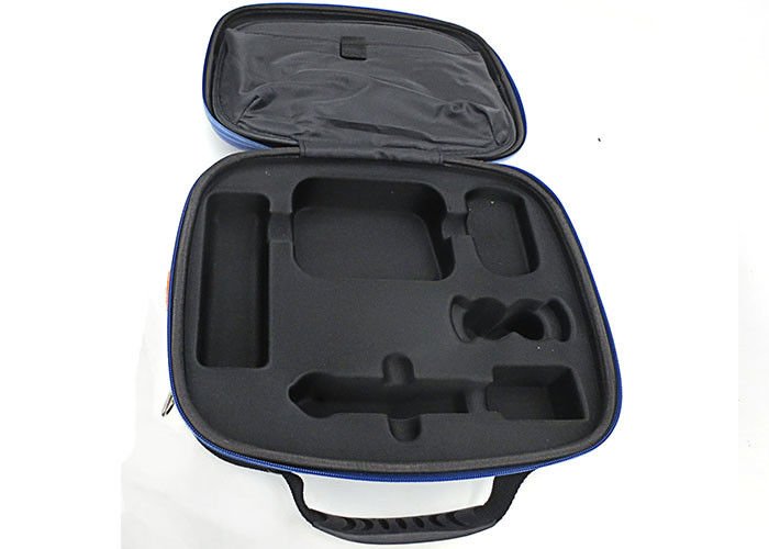 PU Surface Hard Tool Case For Air Travel / Blue Hard Carrying Case Embossed LOGO
